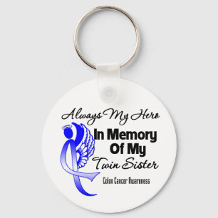 Always My Hero In Memory Twin Sister - Colon Cance Key Ring