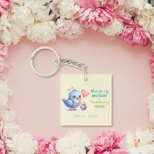 Always my Mother - Bird Mum & Baby  Key Ring