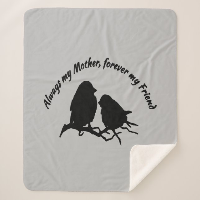 Always my Mother Forever my Friend Two Birds  Sherpa Blanket (Front)