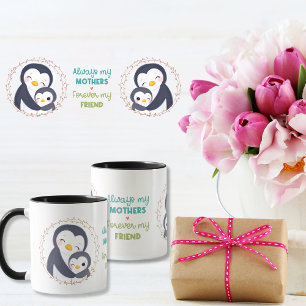 Always my Mother - Penguin Mum & Baby Black Mug