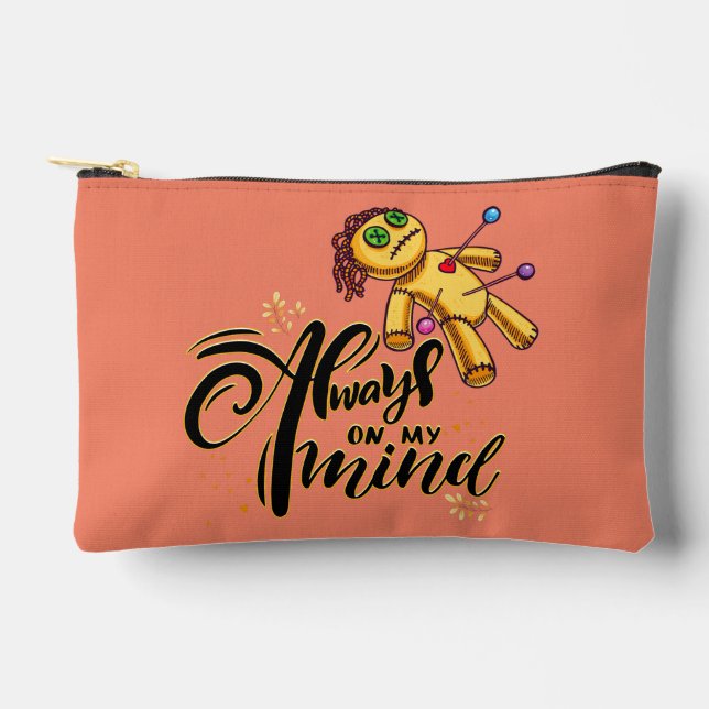 Always on My Mind Funny Halloween Voodoo Doll Accessory Pouch (Front)