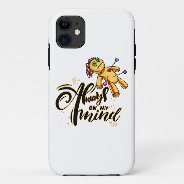 Always on My Mind Funny Halloween Voodoo Doll Case-Mate iPhone Case (Back)