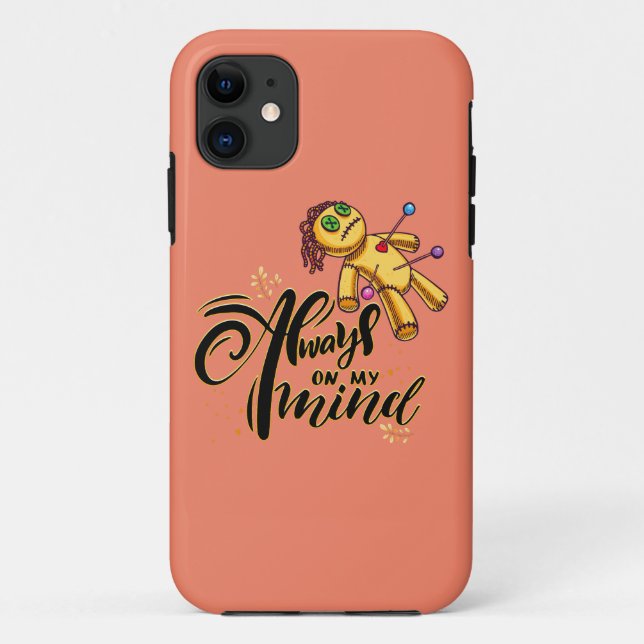 Always on My Mind Funny Halloween Voodoo Doll Case-Mate iPhone Case (Back)