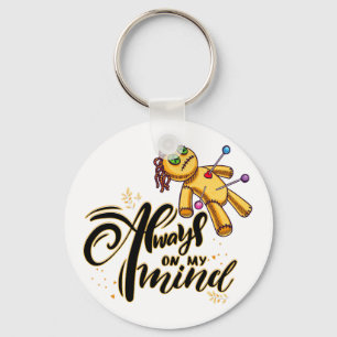 Always on My Mind Funny Halloween Voodoo Doll Key Ring