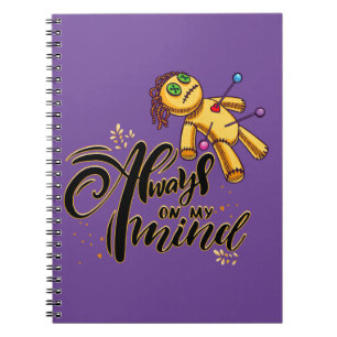 Always on My Mind Funny Halloween Voodoo Doll Note Notebook