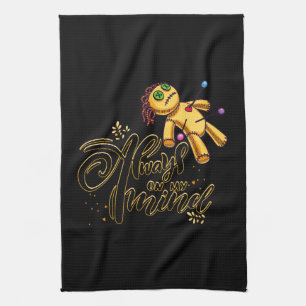 Always on My Mind Funny Halloween Voodoo Doll Tea Towel