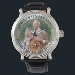 Always on My Mind Remembrance Photo Watch<br><div class="desc">Personalised remembrance photo watch (or personalise for anything you want). The template is set up for you to add your own photo and you can also edit all of the text if you wish. The wording sits on a semi-transparent border overlay above your photo. The sample text reads "always on...</div>