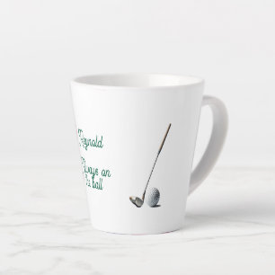 Always on the Ball Funny Golf Personalised  Latte Mug