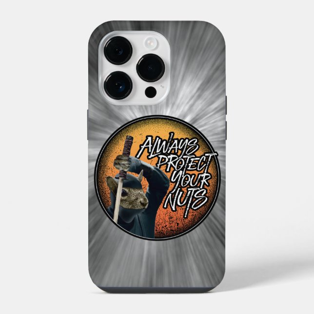 Always Protect Your Nuts - funny ninja squirrel iPhone Case (Back)