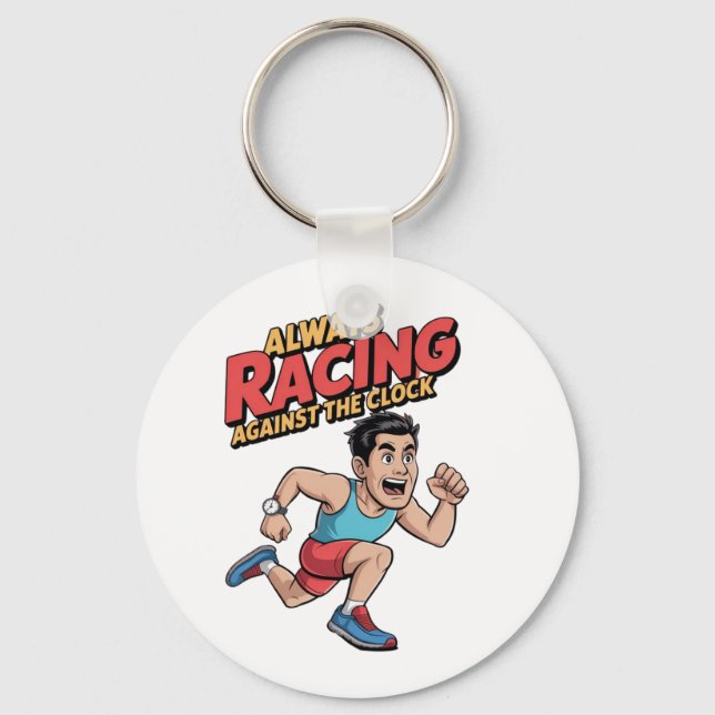 "Always Racing Against theClock" Key Ring (Front)