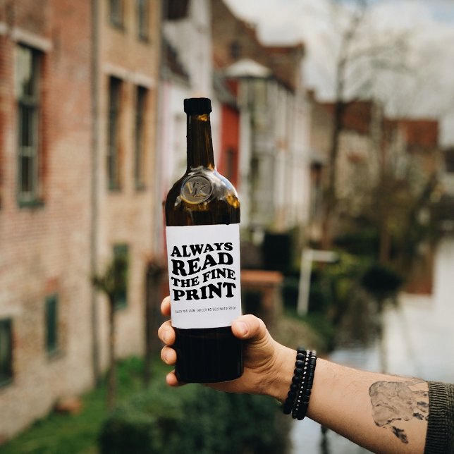 Always Read The Fine Print Baby Announcement  Wine Label (Always Read The Fine Print Baby Announcement Wine Label, pregnancy announcement ideas)