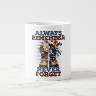 Always remember never forget memorial day 2025 large coffee mug