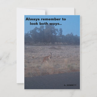 Always remember to look both ways postcard