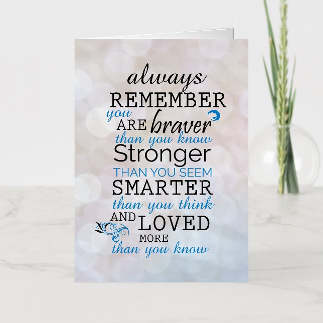Always Remember You Are Braver Foil Greeting Card (Front)