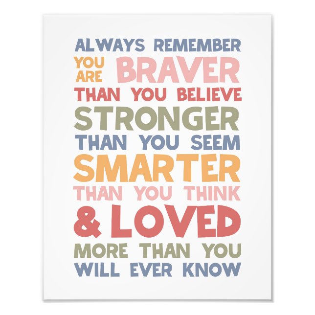 Always Remember You Are Braver Photo Print (Front)