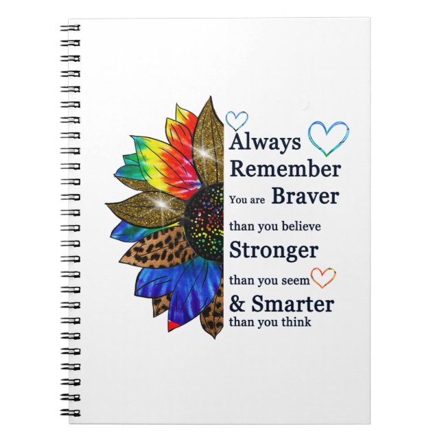 Always remember you are braver than you believe notebook (Front)
