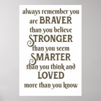 always remember you are braver  than you believe