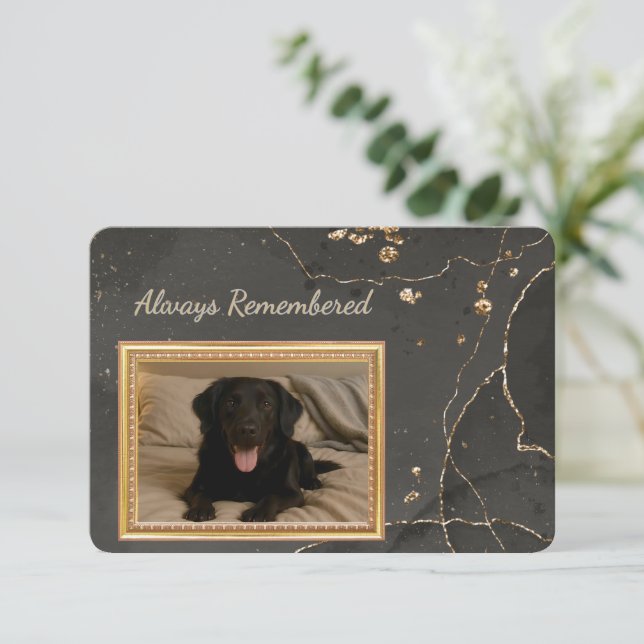 Always Remembered Pet Loss Photo Sympathy Card (Standing Front)