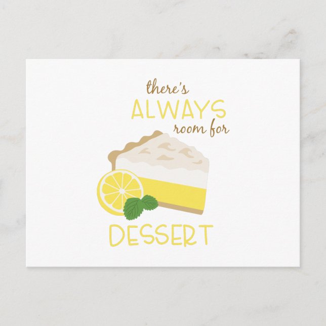Always Room For Dessert Postcard (Front)