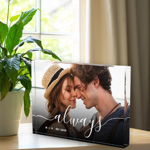 Always Script Overlay Personalised Couples Photo Block