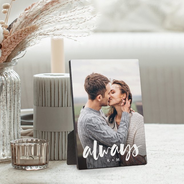 Always Script Overlay Personalised Couples Photo Plaque (Creator Uploaded)