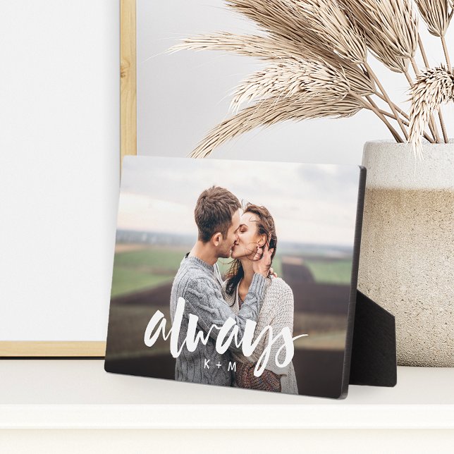 Always Script Overlay Personalised Couples Photo Plaque (Creator Uploaded)