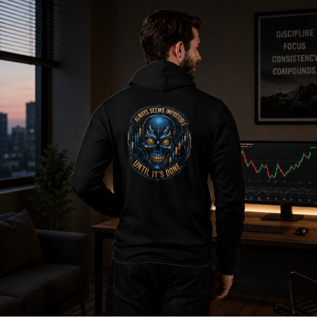 Always Seems Impossible Until It’s Done Bitcoin  Hoodie (Product image shown for illustration purposes only.)