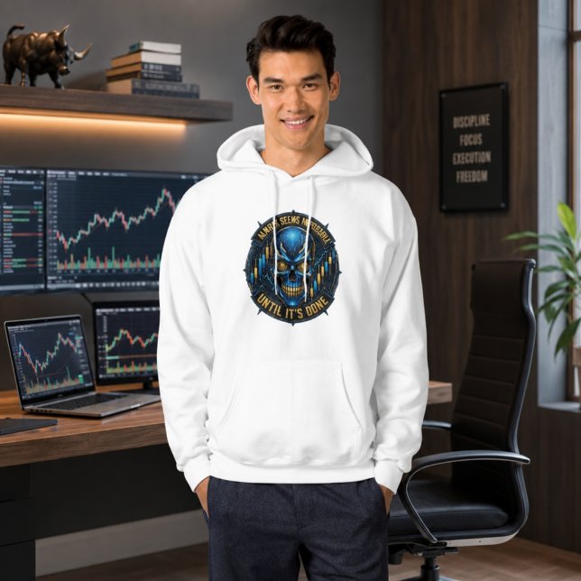 Always Seems Impossible Until It’s Done Bitcoin  Hoodie (Image shown for illustration purposes only.)