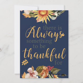"Always something to be thankful for" Quote Holiday Card