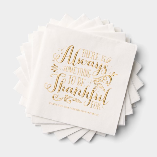Always Something to be Thankful For Thanksgiving Foil Napkins (Insitu (Stacked))