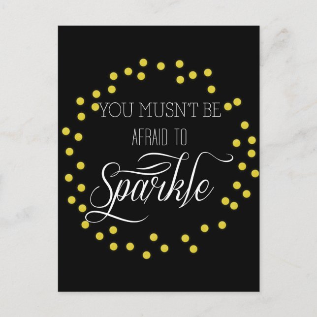 Always Sparkle Gold Modern Design Postcard (Front)