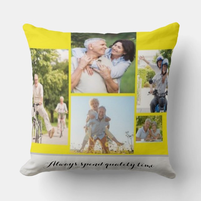 Always Spend Quality Time Couple Throw Pillow (Front)