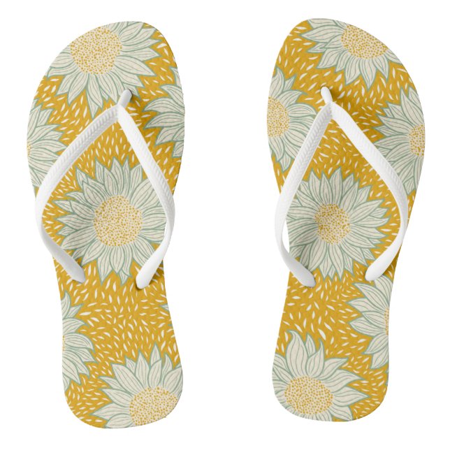 Always sunflowers yellow flip flops (Footbed)