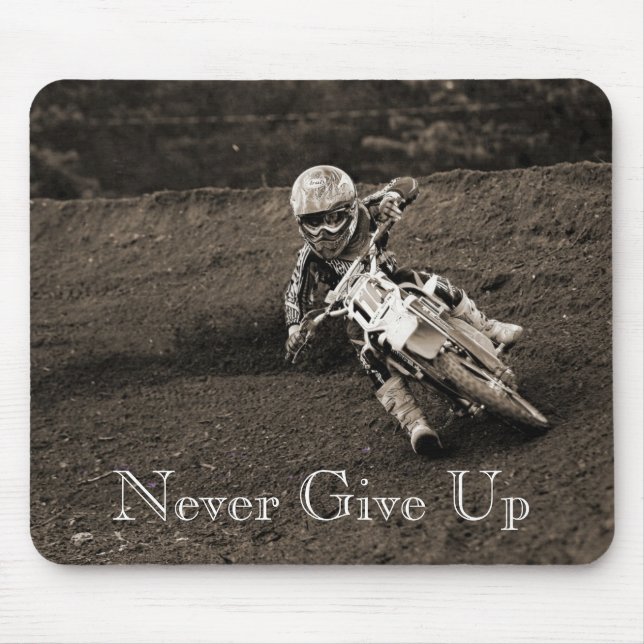 always take a handful, Never Give Up Mouse Mat (Front)