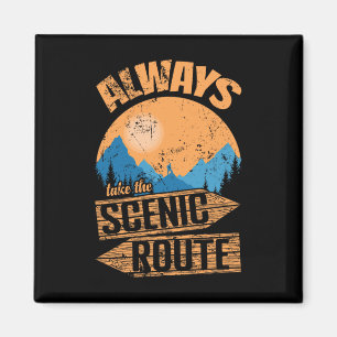Always Take The Scenic Route Adventure On Trails  Magnet