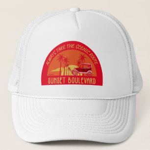 ALWAYS TAKE THE SCENIC ROUTE SUNSET BOULEVARD TRUCKER HAT