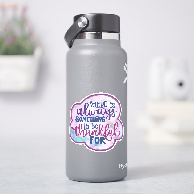 Always Thankful Girly Purple Inspirivity Sticker (HydroFlask)