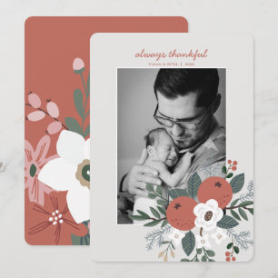 Always Thankful Thanksgiving Photo Holiday Card