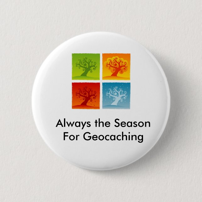 Always the Season For Geocaching GeoSwag Pin (Front)