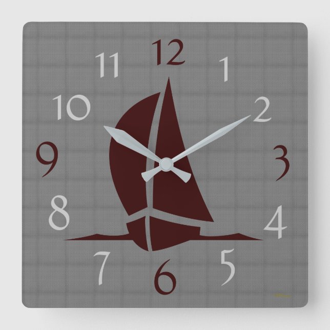 Always time for Sailing Square Wall Clock (Front)