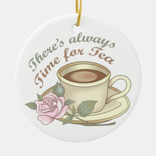 Always Time For Tea Ceramic Tree Decoration (Front)