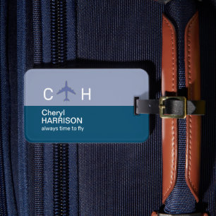 'Always Time to Fly' Aeroplane Travel Luggage Tag