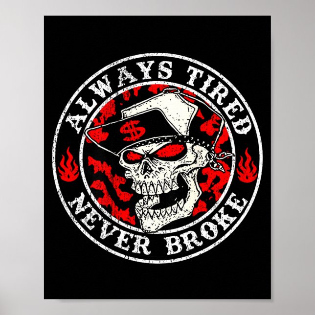 Always Tired Never Broke Skull (on Back)  Poster (Front)