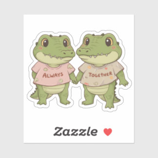 Always Together: Cute Crocodile Couple