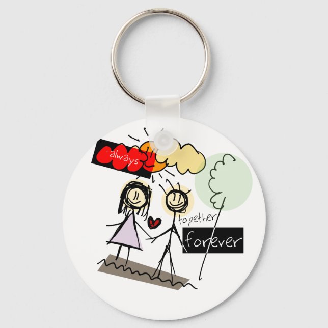"Always Together Forever" Fun Art Products Key Ring (Front)