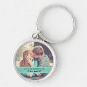 Always Together Modern Custom Photo Romantic Key Ring