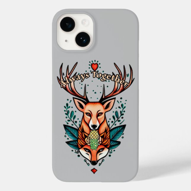 Always together stag and vixen tattoo style  Case-Mate iPhone case (Back)