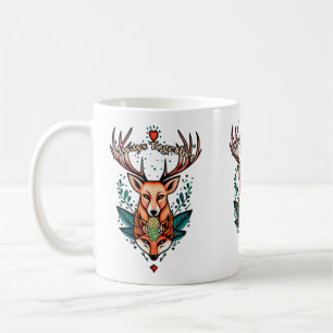Always together stag and vixen tattoo style  coffee mug