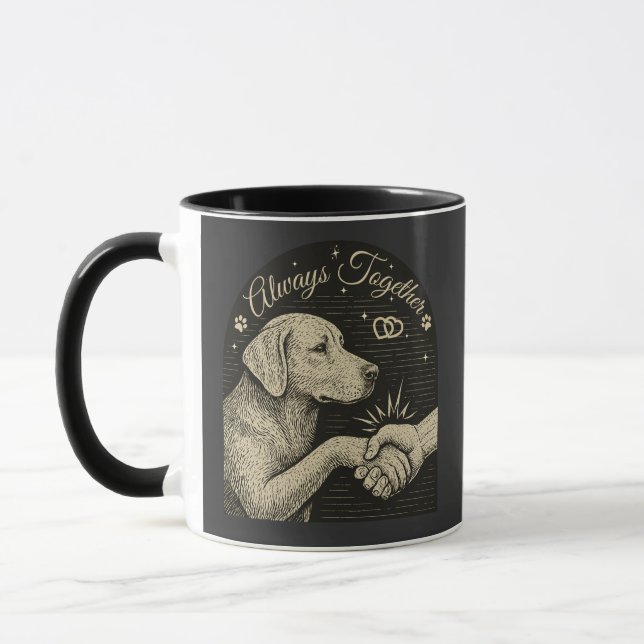 Always Together" Vintage Dog Friendship  Mug (Left)
