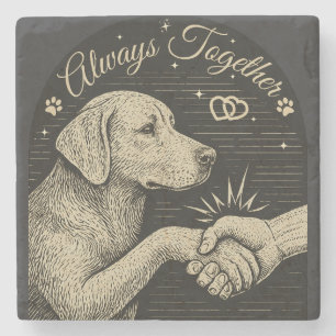 Always Together" Vintage Dog Friendship Stone Coaster